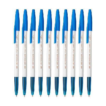 Reynolds 045 Fine Carbure Blue Ballpen, Pack of 10
