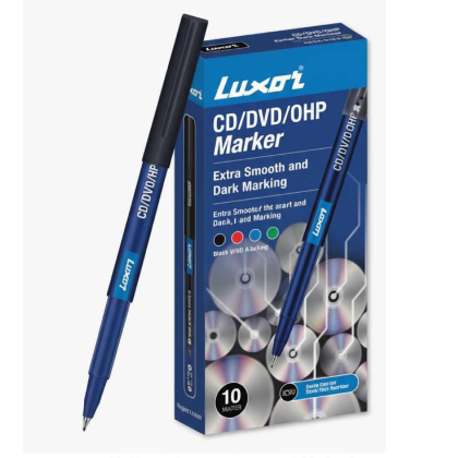 LUXOR Blue CD/DVD/OHP Marker  (Set of 2, Blue)
