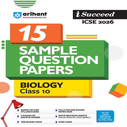 Arihant i-Succeed CBSE 2026— Biology  Class 10 | 15 Sample Question Papers | Rapid Re