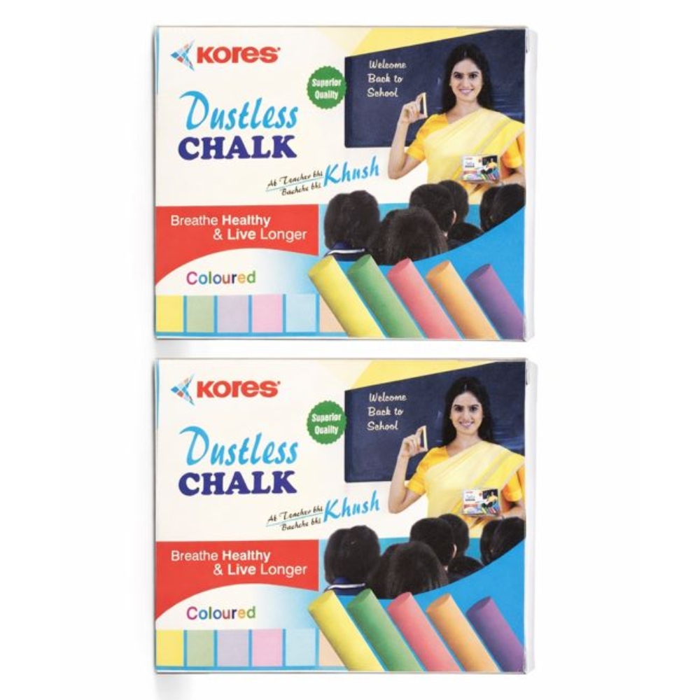 Kores Dustless Colour Chalk pack of 2