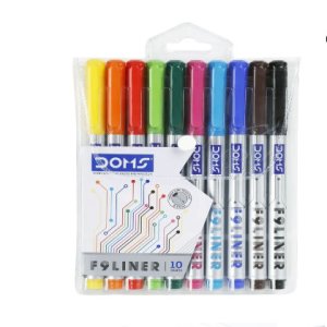 DOMS F9 Liner Pens (10 Assorted Shades)